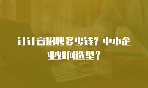 钉钉睿招聘多少钱？中小企业如何选型？