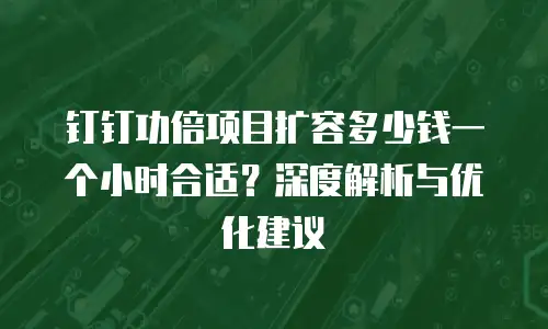 钉钉功倍项目扩容多少钱一个小时合适？深度解析与优化建议