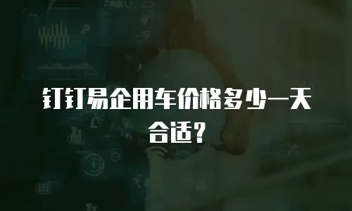 钉钉易企用车价格多少一天合适？