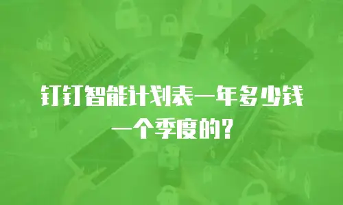 钉钉智能计划表一年多少钱一个季度的？