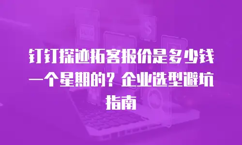 钉钉探迹拓客报价是多少钱一个星期的？企业选型避坑指南