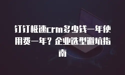 钉钉极速crm多少钱一年使用费一年？企业选型避坑指南