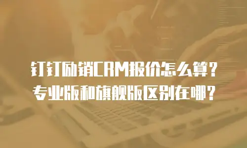 钉钉励销CRM报价怎么算？专业版和旗舰版区别在哪？