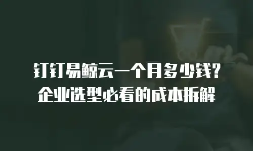 钉钉易鲸云一个月多少钱？企业选型必看的成本拆解