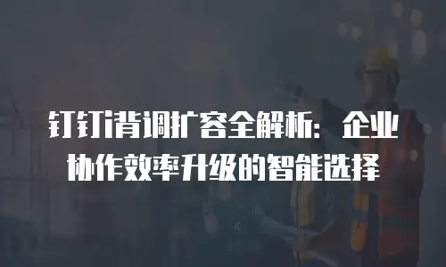钉钉i背调扩容全解析：企业协作效率升级的智能选择