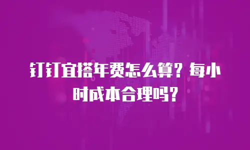 钉钉宜搭年费怎么算？每小时成本合理吗？