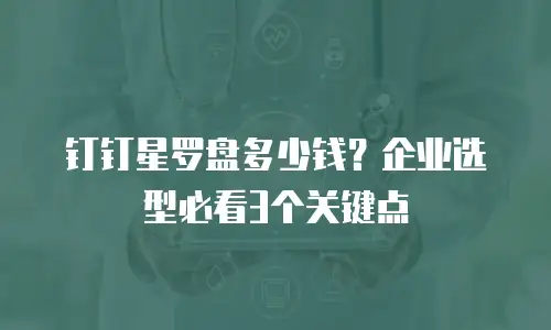 钉钉星罗盘多少钱？企业选型必看3个关键点