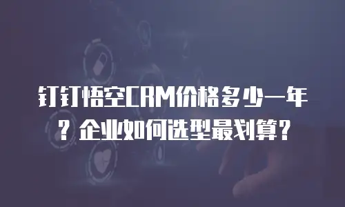 钉钉悟空CRM价格多少一年？企业如何选型最划算？