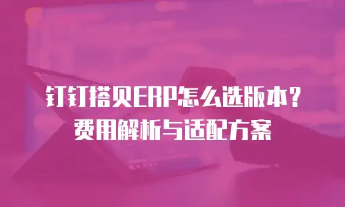 钉钉搭贝ERP怎么选版本？费用解析与适配方案