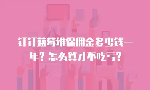 钉钉蓝莓维保佣金多少钱一年？怎么算才不吃亏？