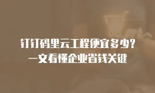 钉钉码里云工程便宜多少？一文看懂企业省钱关键