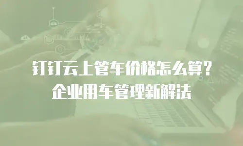 钉钉云上管车价格怎么算？企业用车管理新解法