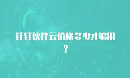 钉钉伙伴云价格多少才够用？