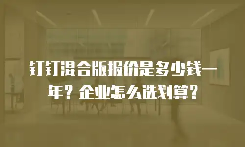 钉钉混合版报价是多少钱一年？企业怎么选划算？