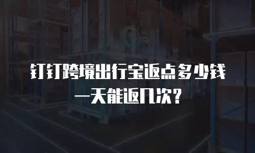 钉钉跨境出行宝返点多少钱 一天能返几次？