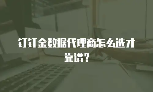 钉钉金数据代理商怎么选才靠谱？