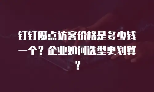 钉钉魔点访客价格是多少钱一个？企业如何选型更划算？