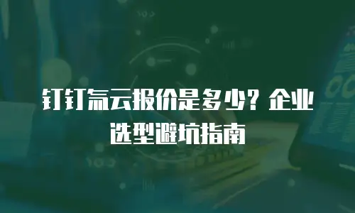 钉钉氚云报价是多少？企业选型避坑指南