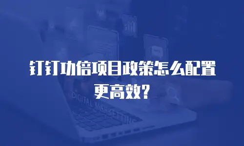 钉钉功倍项目政策怎么配置更高效？