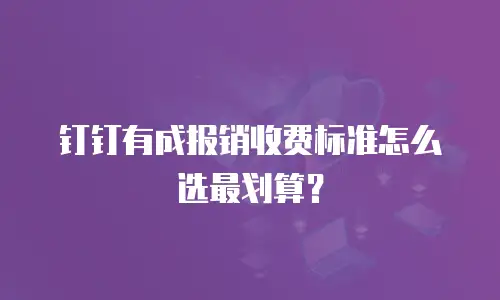 钉钉有成报销收费标准怎么选最划算？