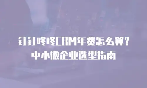 钉钉咚咚CRM年费怎么算？中小微企业选型指南