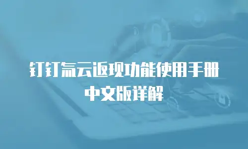 钉钉氚云返现功能使用手册中文版详解