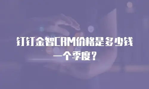钉钉金智CRM价格是多少钱一个季度？