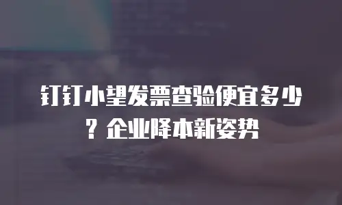钉钉小望发票查验便宜多少？企业降本新姿势