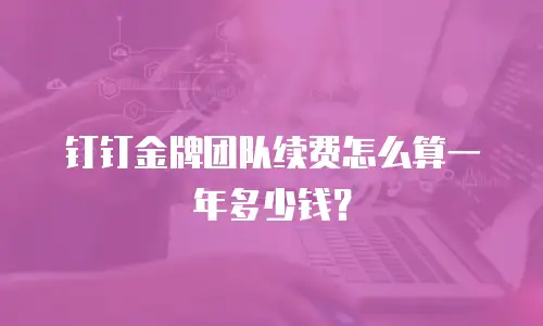 钉钉金牌团队续费怎么算一年多少钱？
