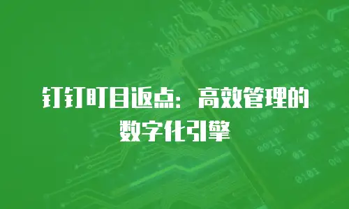 钉钉盯目返点：高效管理的数字化引擎