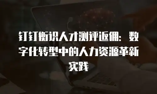 钉钉衡识人才测评返佣：数字化转型中的人力资源革新实践