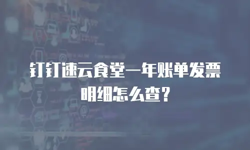 钉钉速云食堂一年账单发票明细怎么查？