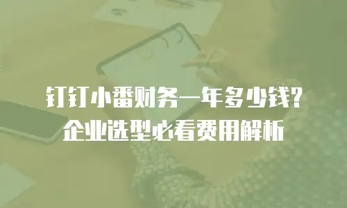 钉钉小番财务一年多少钱？企业选型必看费用解析