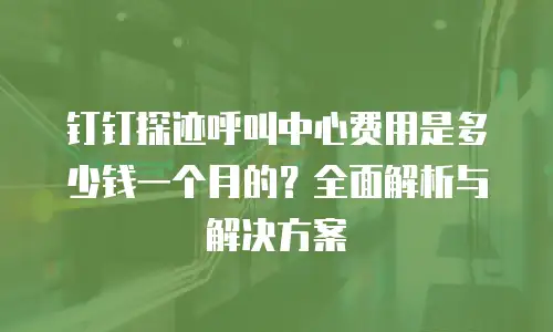 钉钉探迹呼叫中心费用是多少钱一个月的？全面解析与解决方案