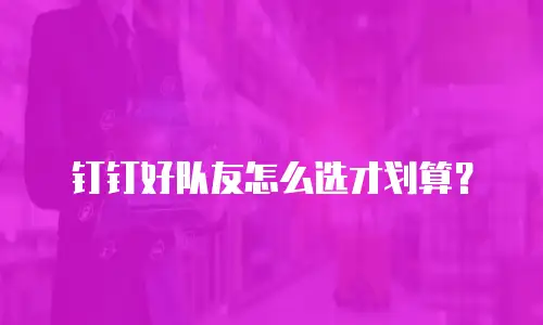 钉钉好队友怎么选才划算？