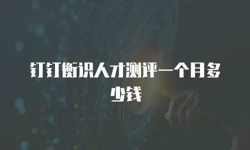 钉钉衡识人才测评一个月多少钱