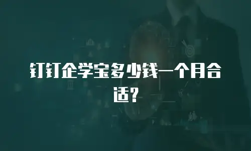 钉钉企学宝多少钱一个月合适？