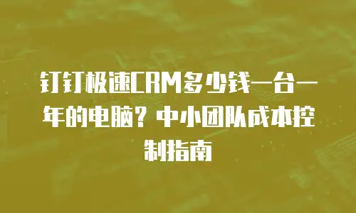 钉钉极速CRM多少钱一台一年的电脑？中小团队成本控制指南