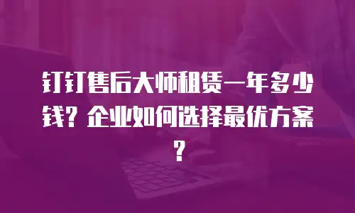 钉钉售后大师租赁一年多少钱？企业如何选择最优方案？