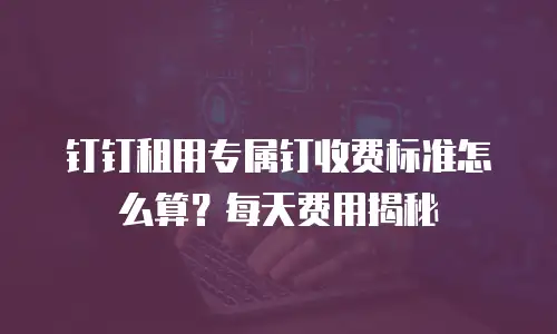钉钉租用专属钉收费标准怎么算？每天费用揭秘