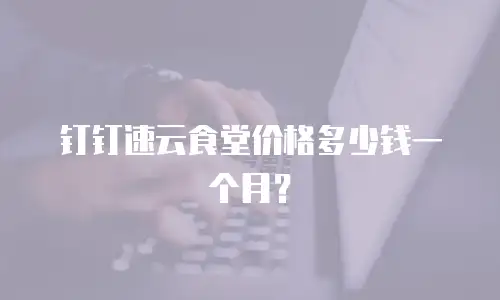 钉钉速云食堂价格多少钱一个月？