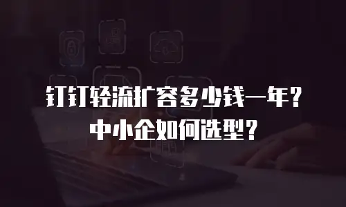 钉钉轻流扩容多少钱一年？中小企如何选型？