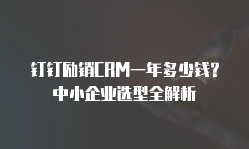钉钉励销CRM一年多少钱？中小企业选型全解析