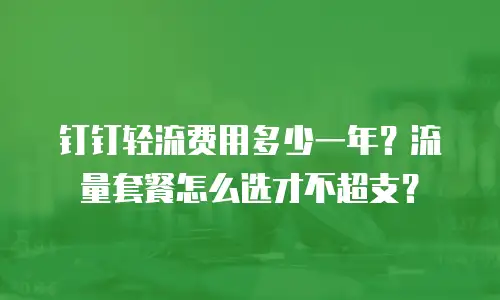 钉钉轻流费用多少一年？流量套餐怎么选才不超支？