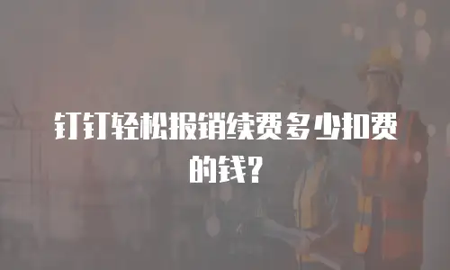 钉钉轻松报销续费多少扣费的钱？