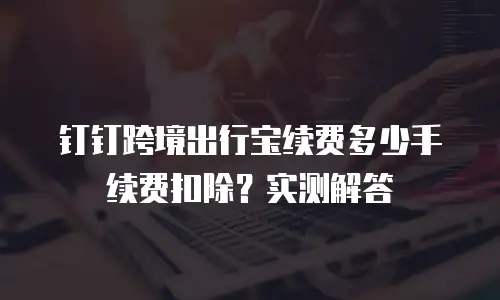 钉钉跨境出行宝续费多少手续费扣除？实测解答
