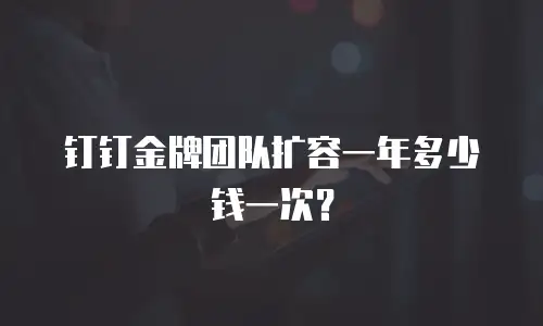 钉钉金牌团队扩容一年多少钱一次？