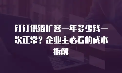 钉钉供链扩容一年多少钱一次正常？企业主必看的成本拆解