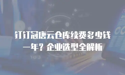 钉钉冠唐云仓库续费多少钱一年？企业选型全解析