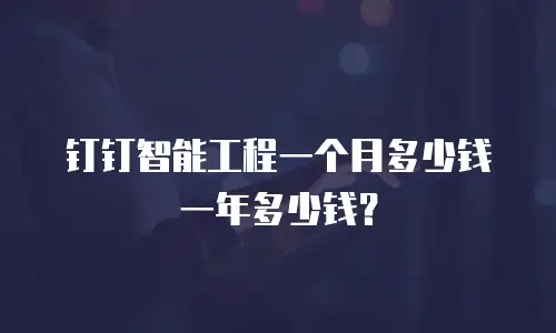 钉钉智能工程一个月多少钱一年多少钱？